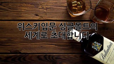 위스키입문: 싱글몰트의 세계로 초대합니다 ✨